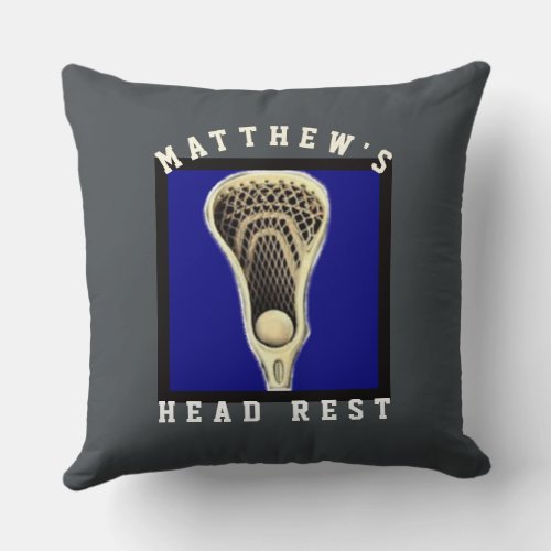 Personalized Lacrosse Throw Pillow