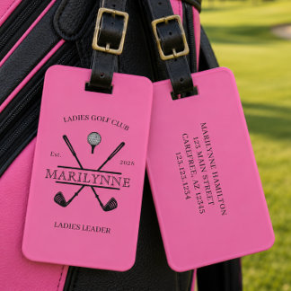 Personalized Ladies Club Name Golf Bag Tag