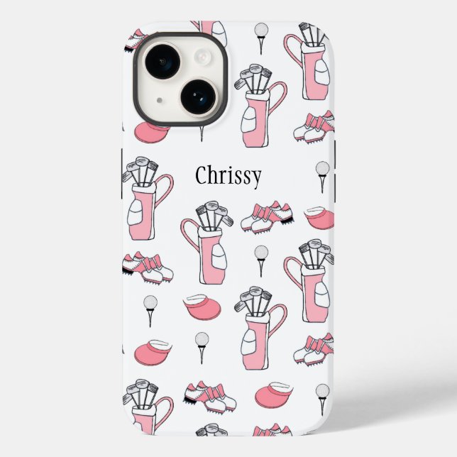 Personalized Ladies Golfer Case-Mate iPhone Case (Back)