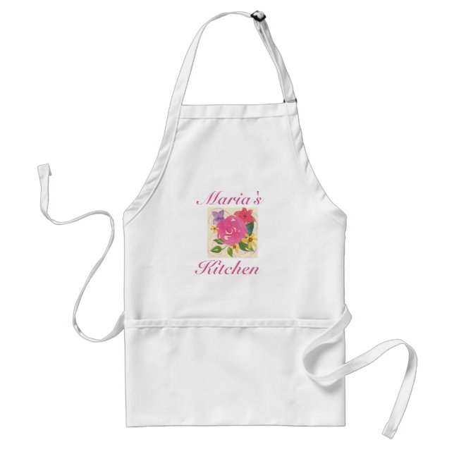Personalized Ladies Kitchen Apron, Great Gift Adult Apron (Front)