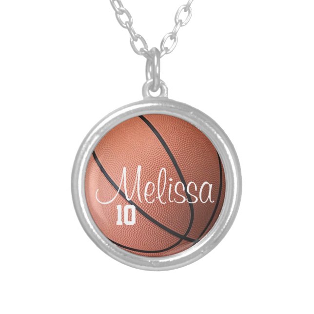 Personalized Lady Basketball Necklace (Front)