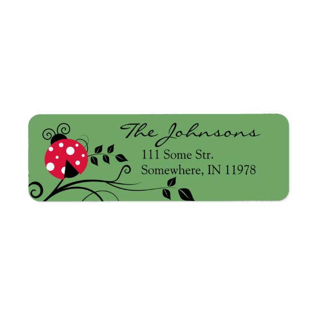 Personalized Lady Bug Address Labels Ladybug (Front)
