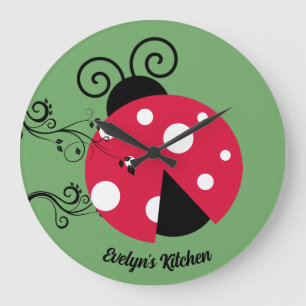 Personalized Lady Bug Kitchen Clock Ladybug