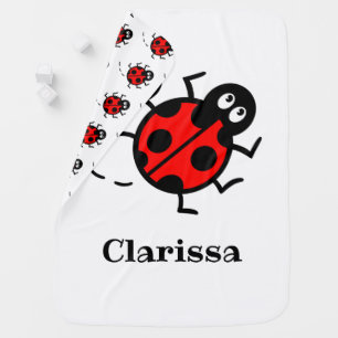 Personalized Ladybird Pattern Baby Blanket