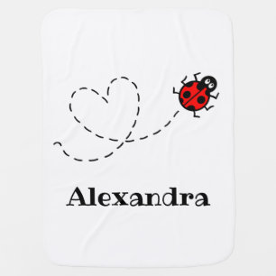 Personalized Ladybird Pattern Baby Blanket