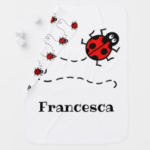 Personalized Ladybird Pattern Baby Blanket