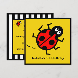 Personalized Ladybird Pattern Invitation