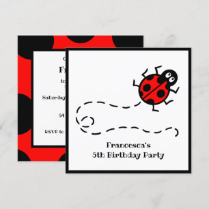 Personalized Ladybird Pattern Invitation