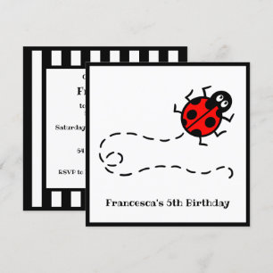 Personalized Ladybird Pattern Invitation
