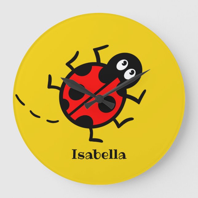 Personalized Ladybird Pattern Wall Clock (Front)