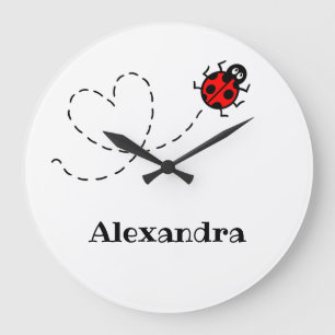 Personalized Ladybird Pattern Wall Clock