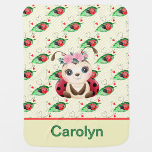 Personalized Ladybug  Baby Blanket