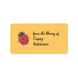Personalized ladybug bookplate