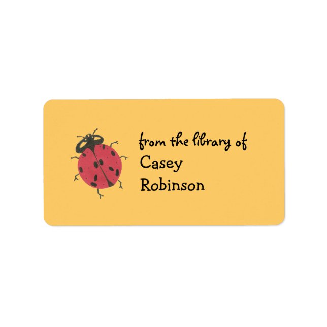Personalized ladybug bookplate (Front)