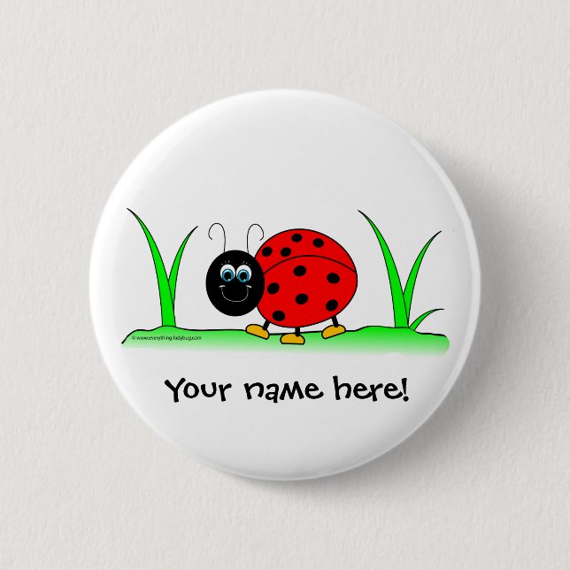 Personalized Ladybug Button (Front)