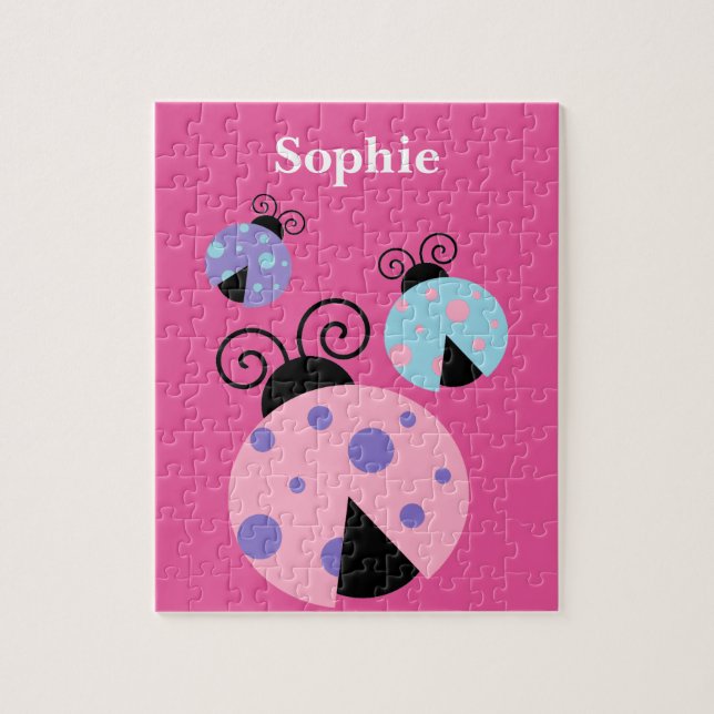 Personalized Ladybug Child's Puzzle (Vertical)