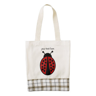 Personalized ladybug design zazzle HEART tote bag