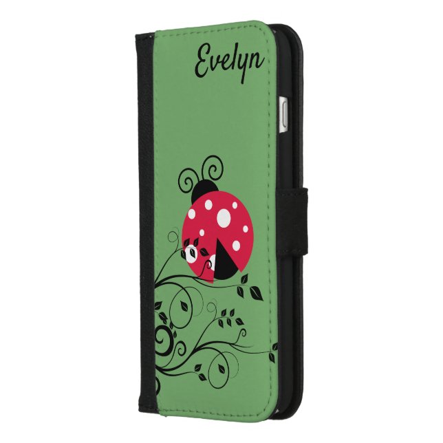 Personalized Ladybug  iPhone Wallet Case (Left)