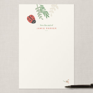 Personalized Ladybug Kids Writing Paper