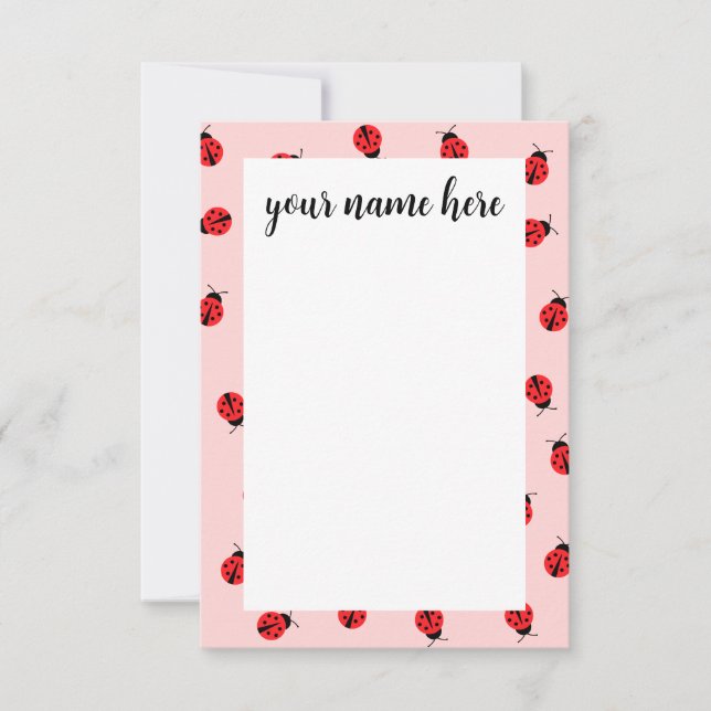 Personalized Ladybug Notecards (Front)