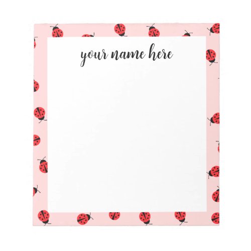 Personalized Ladybug Notepad