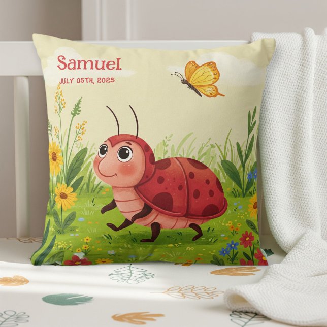 Personalized Ladybug Pillow – Baby Name (Creator Uploaded)