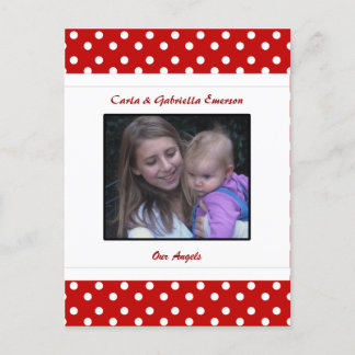 Personalized Ladybug & Polka Dot Postcard