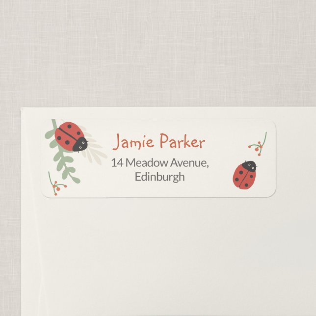 Personalized Ladybug Return Address Labels (Ladybird Meadow - Ladybug Return Address Label)