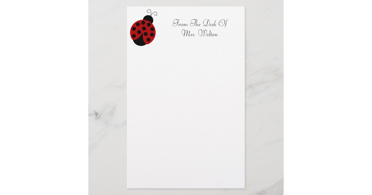 Personalized Ladybug Stationery Zazzle