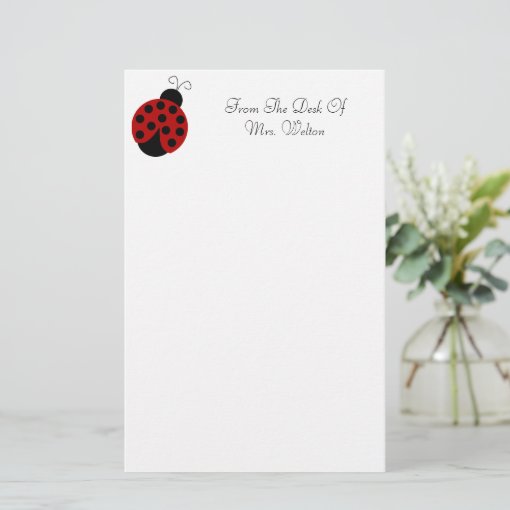Personalized Ladybug Stationery Zazzle