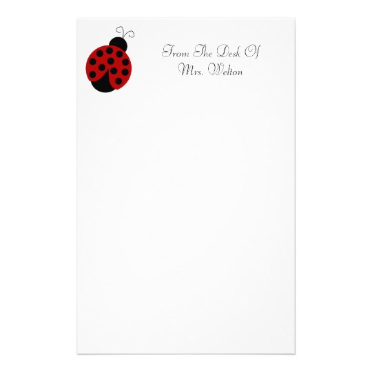 Personalized Ladybug Stationery