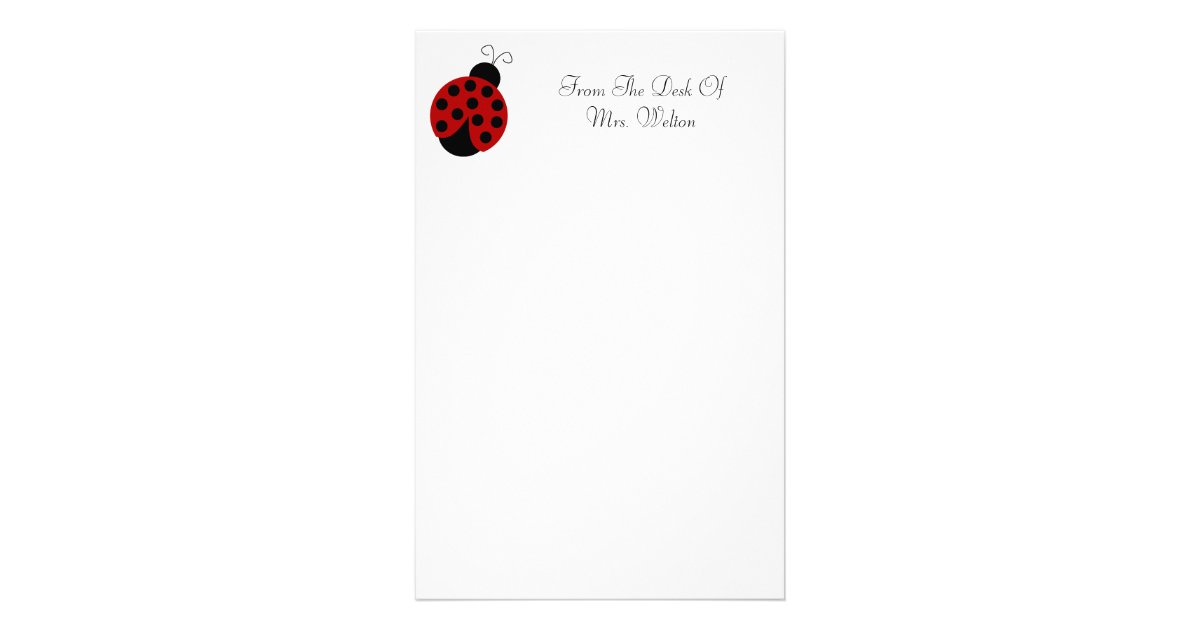 Personalized Ladybug Stationery