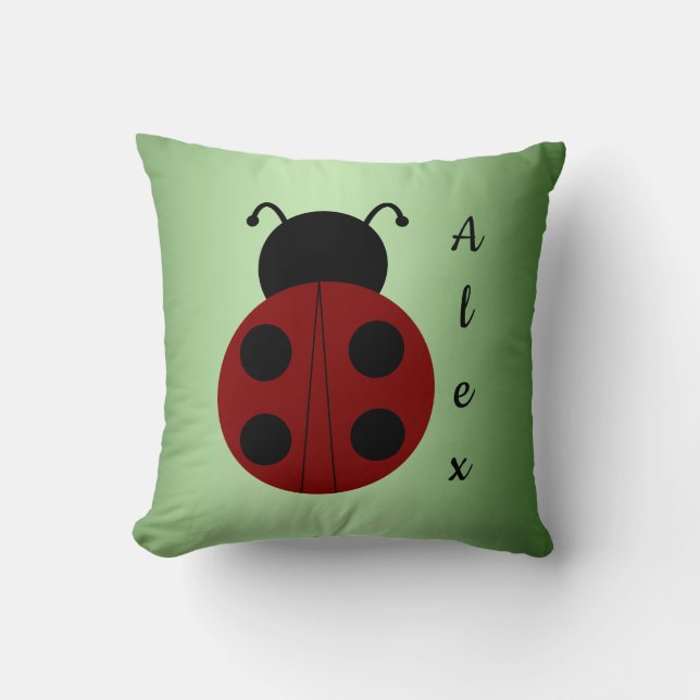 Personalized ladybug throw pillow (Front)