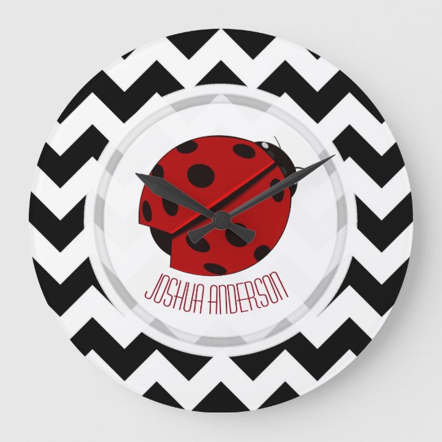 Personalized Ladybug Wall Clock (Front)
