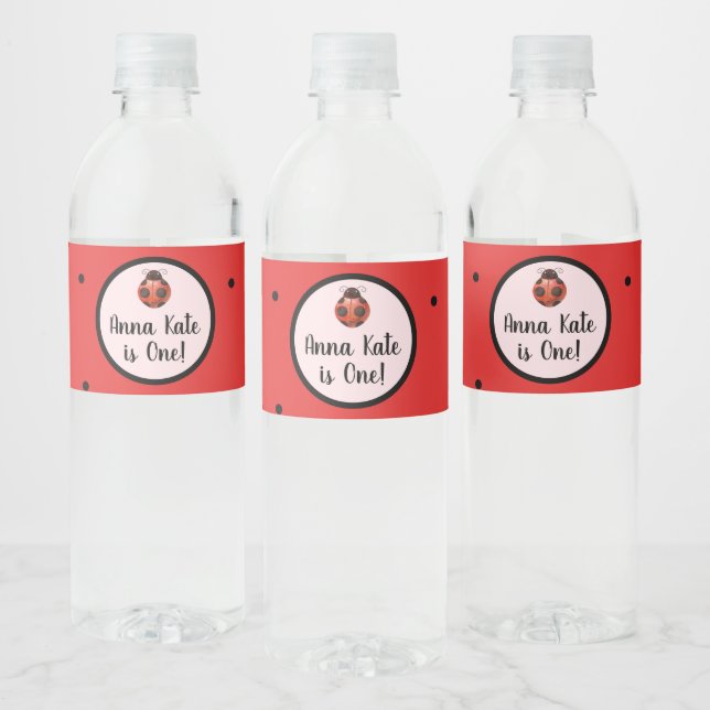 Personalized Ladybug Water Bottle Labels (Bottles)