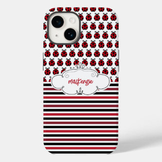 Personalized Ladybugs & Stripes Phone Case
