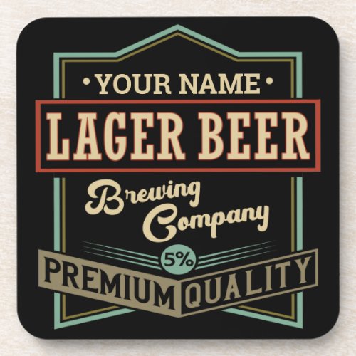 Personalized Lager Beer Brewing Co Label Bar Pub   Beverage Coaster