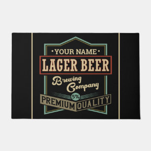 Personalized Lager Beer Brewing Co Label Bar Pub Doormat