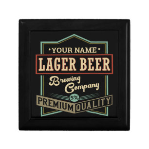 Personalized Lager Beer Brewing Co Label Bar Pub Gift Box