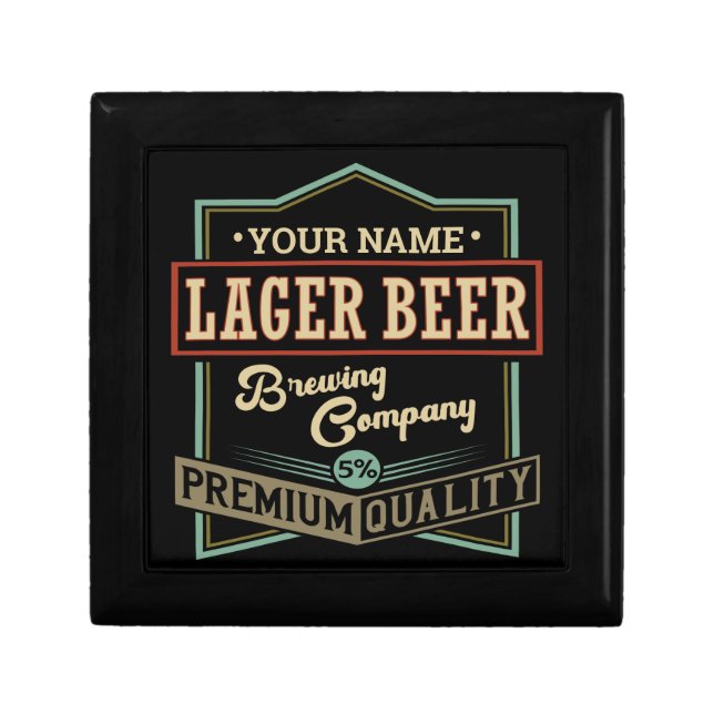 Personalized Lager Beer Brewing Co Label Bar Pub  Gift Box (Front)