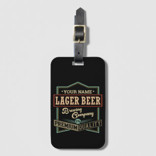 Personalized Lager Beer Brewing Co Label Bar Pub Luggage Tag