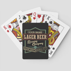 Personalized Lager Beer Brewing Co Label Bar Pub Poker Cards