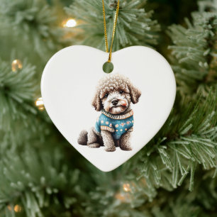 Personalized Lagotto Romagnolo Christmas Sweater Ceramic Ornament