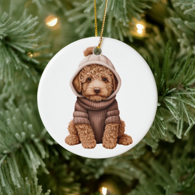Personalized Lagotto Romagnolo Dog Ceramic Ornament (Tree)
