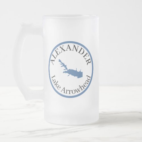 Personalized Lake Arrowhead   Classic  Frosted Glass Beer Mug