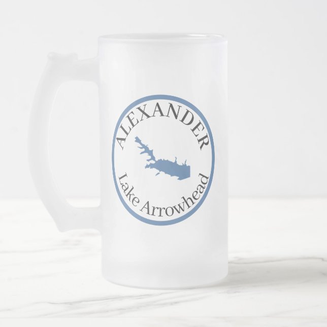 Personalized Lake Arrowhead   Classic  Frosted Glass Beer Mug (Left)
