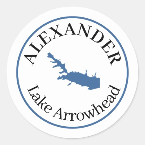 Personalized Lake Arrowhead   Classic Round Sticker