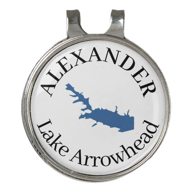 Personalized Lake Arrowhead Golf Hat Clip (Front)