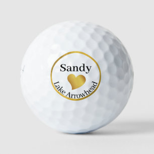 Personalized Lake Arrowhead Map Golf balls