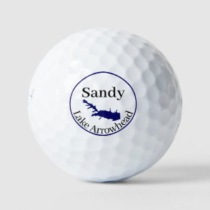 Personalized Lake Arrowhead Map Golf balls